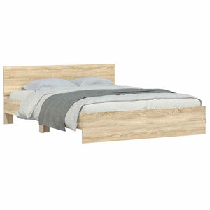 vidaXL Bed Frame with Headboard Sonoma Oak 150x200 cm
