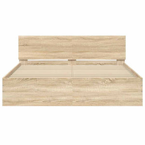 vidaXL Bed Frame with Headboard Sonoma Oak 150x200 cm