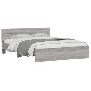 vidaXL Bed Frame with Headboard Grey Sonoma 150x200 cm
