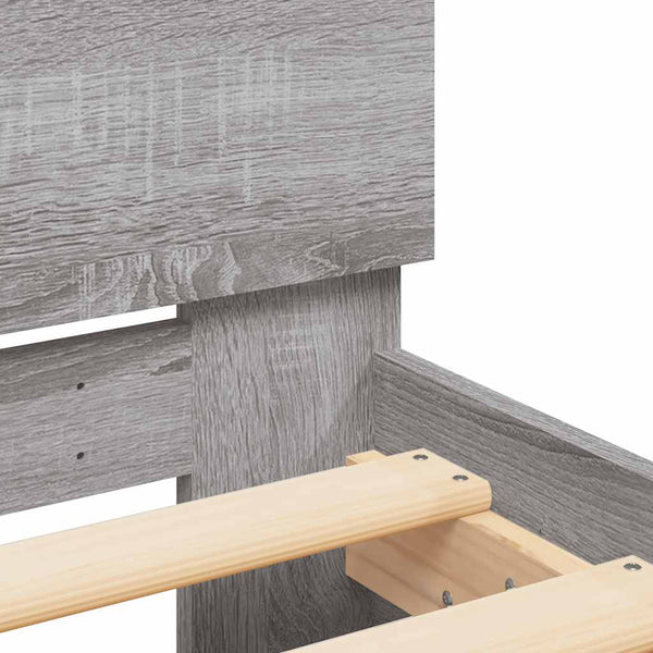 vidaXL Bed Frame with Headboard Grey Sonoma 150x200 cm