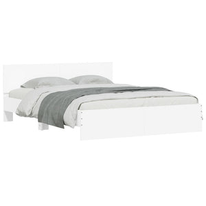 vidaXL Bed Frame with Headboard White 140x200 cm
