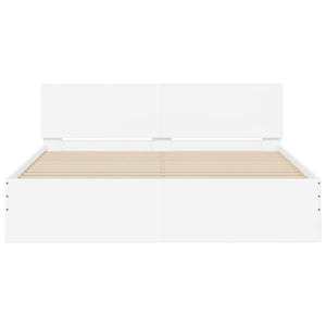 vidaXL Bed Frame with Headboard White 140x200 cm
