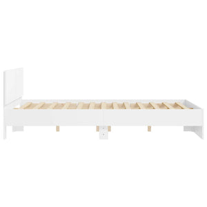 vidaXL Bed Frame with Headboard White 140x200 cm