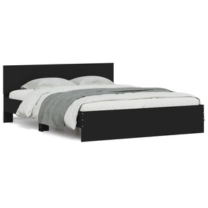 vidaXL Bed Frame with Headboard Black 140x200 cm