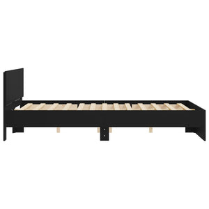 vidaXL Bed Frame with Headboard Black 140x200 cm