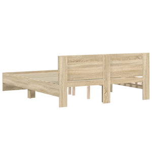 vidaXL Bed Frame with Headboard Sonoma Oak 140x200 cm