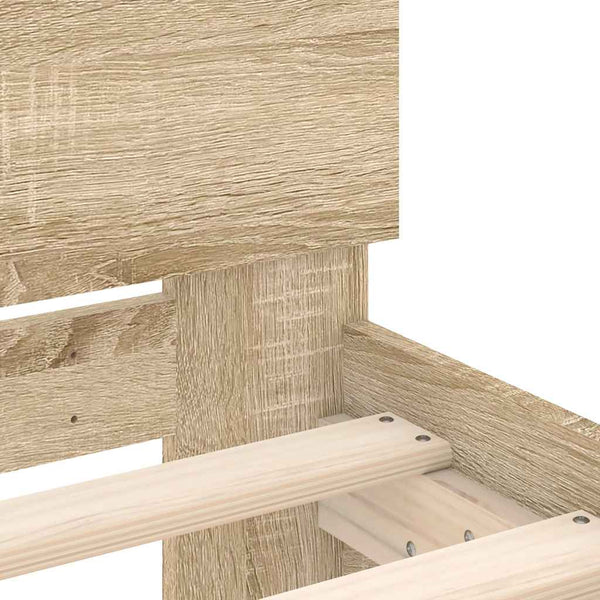 vidaXL Bed Frame with Headboard Sonoma Oak 140x200 cm
