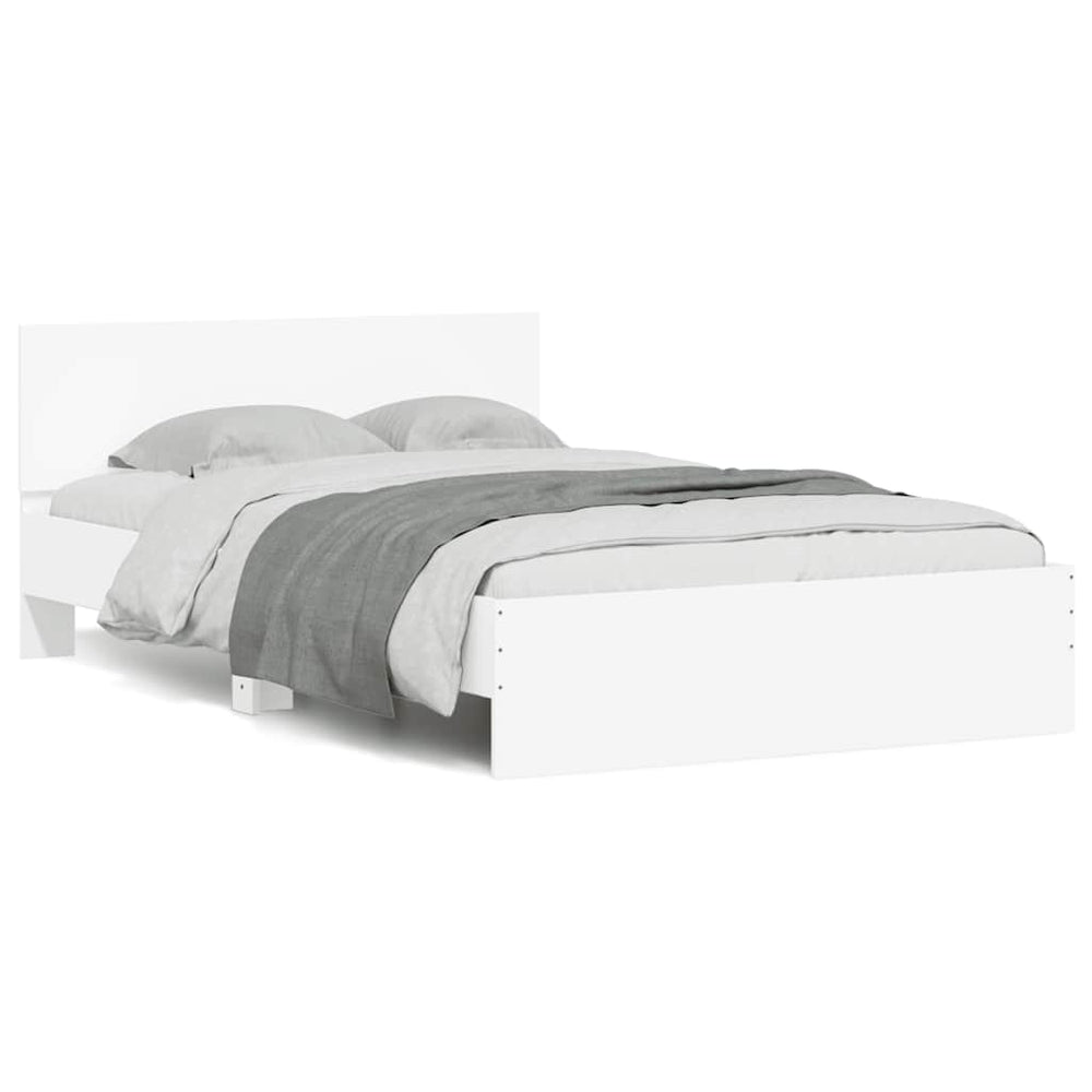 vidaXL Bed Frame with Headboard White 120x200 cm