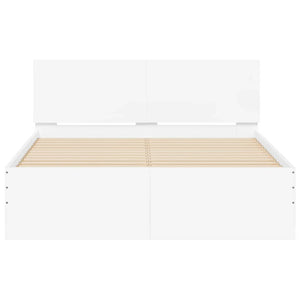 vidaXL Bed Frame with Headboard White 120x200 cm