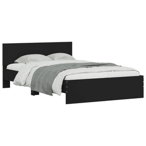 vidaXL Bed Frame with Headboard Black 120x200 cm
