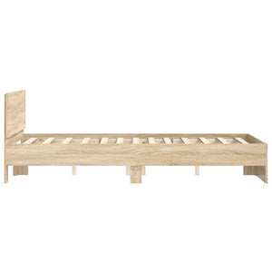vidaXL Bed Frame with Headboard Sonoma Oak 120x200 cm
