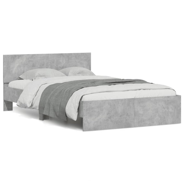 vidaXL Bed Frame with Headboard Concrete Gray 120x200 cm