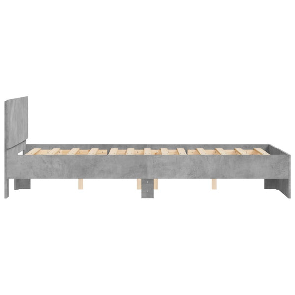 vidaXL Bed Frame with Headboard Concrete Gray 120x200 cm