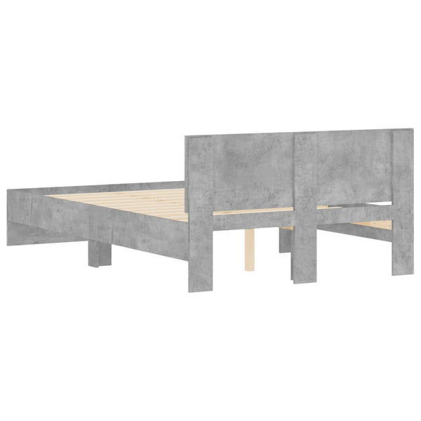 vidaXL Bed Frame with Headboard Concrete Gray 120x200 cm