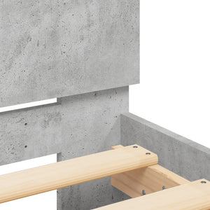 vidaXL Bed Frame with Headboard Concrete Gray 120x200 cm