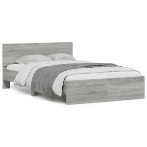 vidaXL Bed Frame with Headboard Gray Sonoma 120x200 cm