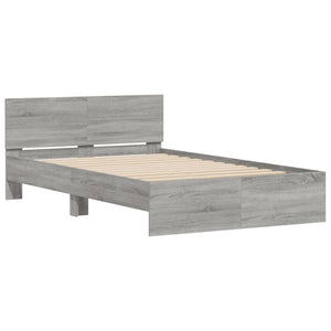 vidaXL Bed Frame with Headboard Gray Sonoma 120x200 cm