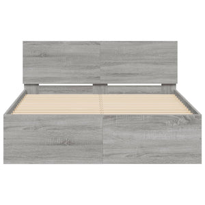 vidaXL Bed Frame with Headboard Gray Sonoma 120x200 cm
