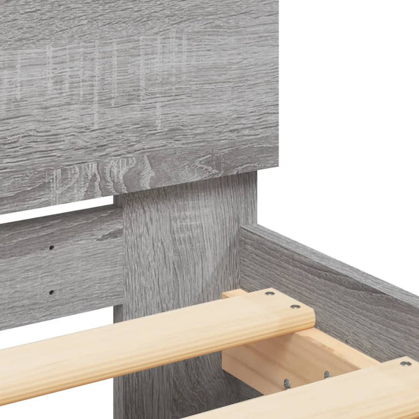 vidaXL Bed Frame with Headboard Gray Sonoma 120x200 cm