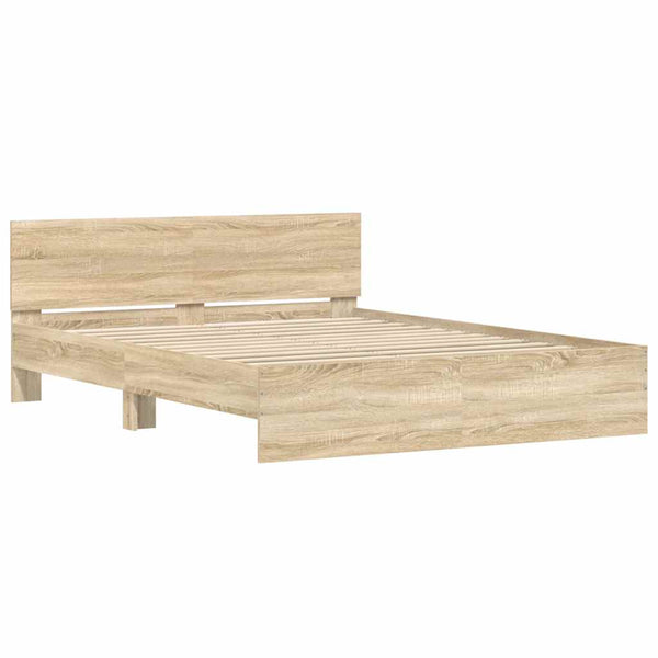 vidaXL Bed Frame with Headboard Sonoma Oak 140x190 cm
