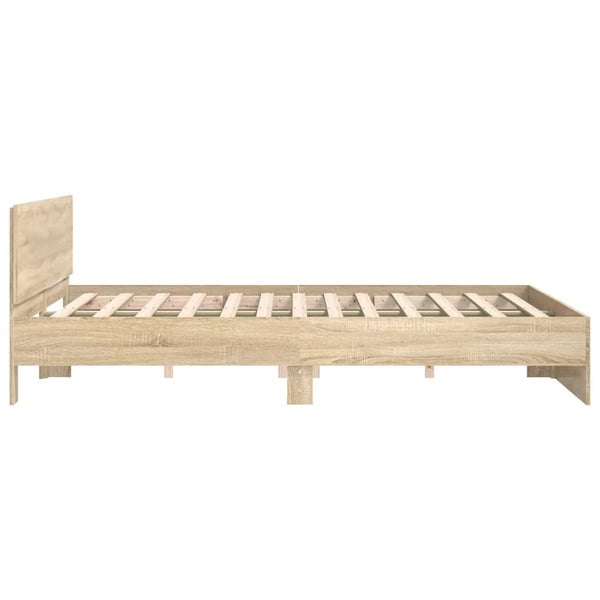 vidaXL Bed Frame with Headboard Sonoma Oak 140x190 cm