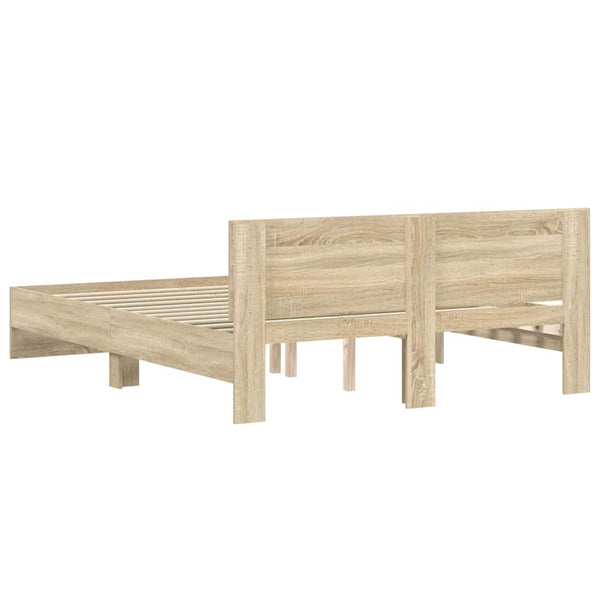 vidaXL Bed Frame with Headboard Sonoma Oak 140x190 cm