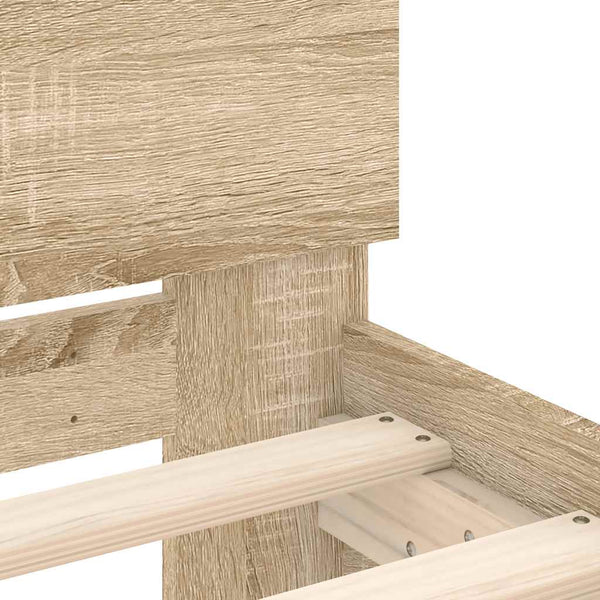 vidaXL Bed Frame with Headboard Sonoma Oak 140x190 cm