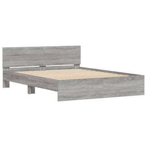 vidaXL Bed Frame with Headboard Gray Sonoma 140x190 cm