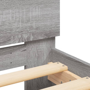 vidaXL Bed Frame with Headboard Gray Sonoma 140x190 cm