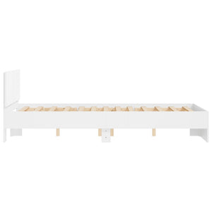 vidaXL Bed Frame with Headboard White 135x190 cm