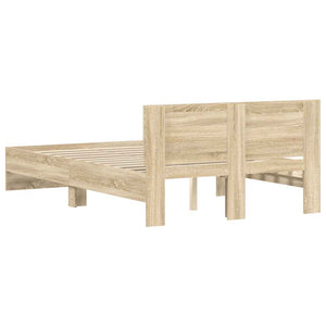 vidaXL Bed Frame with Headboard Sonoma Oak 135x190 cm