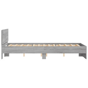 vidaXL Bed Frame with Headboard Grey Sonoma 135x190 cm