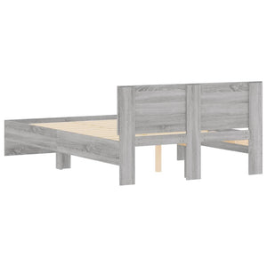 vidaXL Bed Frame with Headboard Grey Sonoma 135x190 cm