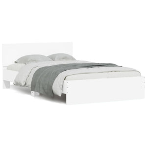 vidaXL Bed Frame with Headboard White 120x190 cm