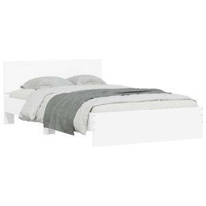 vidaXL Bed Frame with Headboard White 120x190 cm