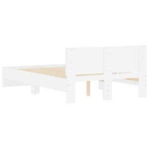 vidaXL Bed Frame with Headboard White 120x190 cm