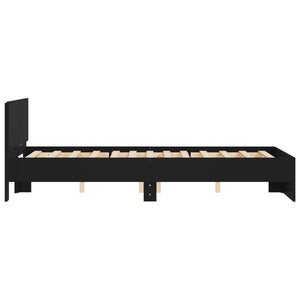 vidaXL Bed Frame with Headboard Black 120x190 cm