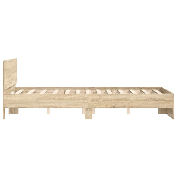 vidaXL Bed Frame with Headboard Sonoma Oak 120x190 cm