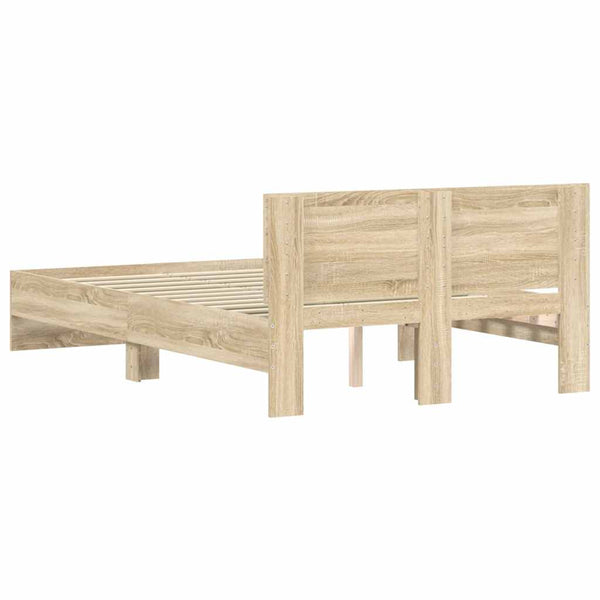 vidaXL Bed Frame with Headboard Sonoma Oak 120x190 cm