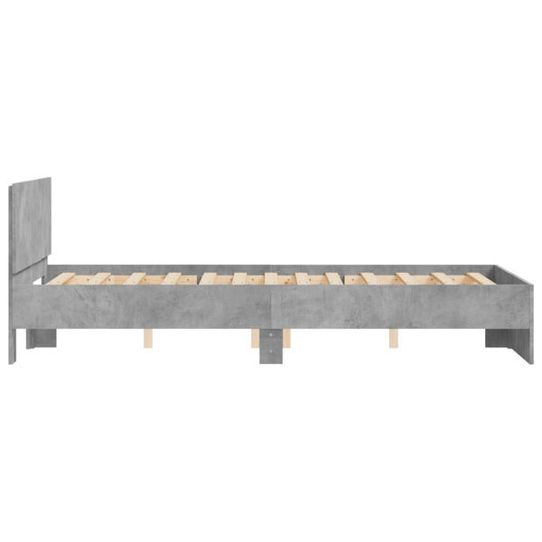 vidaXL Bed Frame with Headboard Concrete Gray 120x190 cm