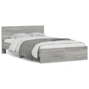 vidaXL Bed Frame with Headboard Gray Sonoma 120x190 cm