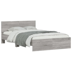 vidaXL Bed Frame with Headboard Gray Sonoma 120x190 cm