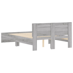 vidaXL Bed Frame with Headboard Gray Sonoma 120x190 cm