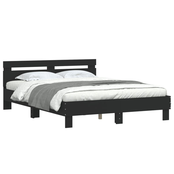 vidaXL LED Bed Frame without Mattress Black 150x200 cm