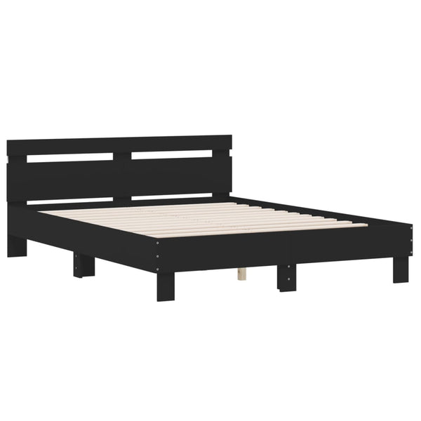 vidaXL LED Bed Frame without Mattress Black 150x200 cm