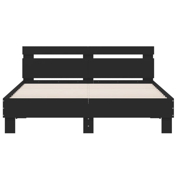 vidaXL LED Bed Frame without Mattress Black 150x200 cm