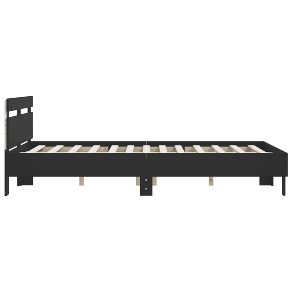 vidaXL LED Bed Frame without Mattress Black 150x200 cm