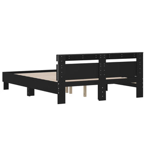 vidaXL LED Bed Frame without Mattress Black 150x200 cm