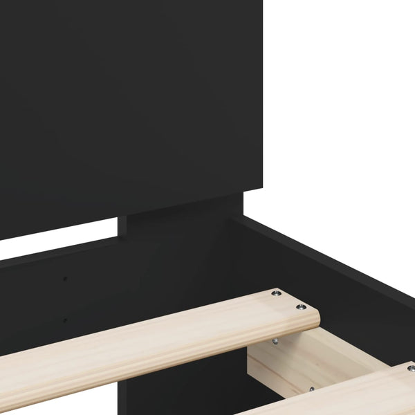 vidaXL LED Bed Frame without Mattress Black 150x200 cm