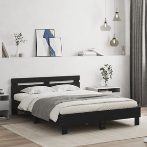 vidaXL LED Bed Frame without Mattress Black 150x200 cm